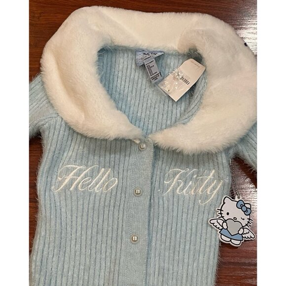 FOREVER 21 SWEATER CARDIGAN BABY BLUE SIZE MEDIUM - Picture 3 of 7